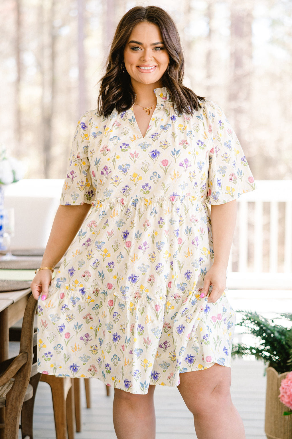 Through The Arbor Dress, White