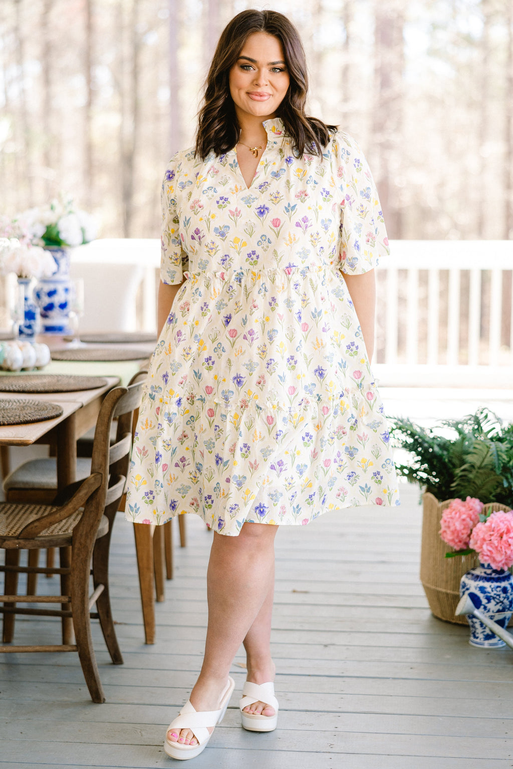 Through The Arbor Dress, White