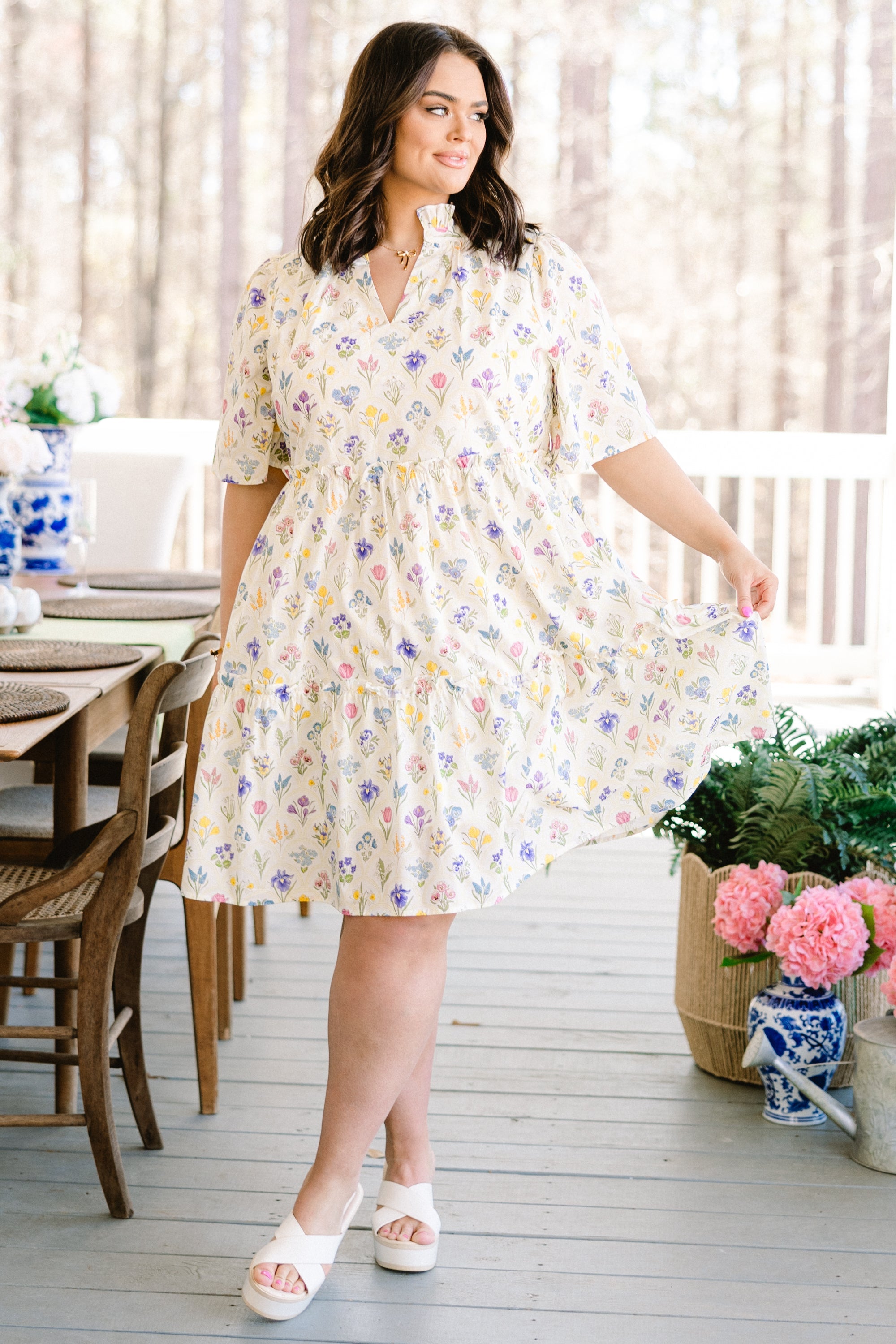Through The Arbor Dress, White