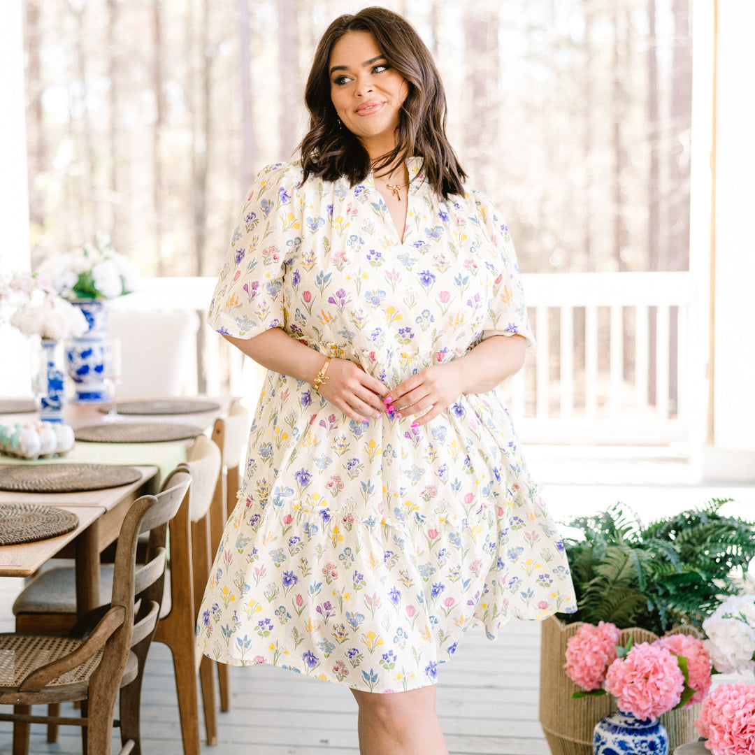 Through The Arbor Dress, White