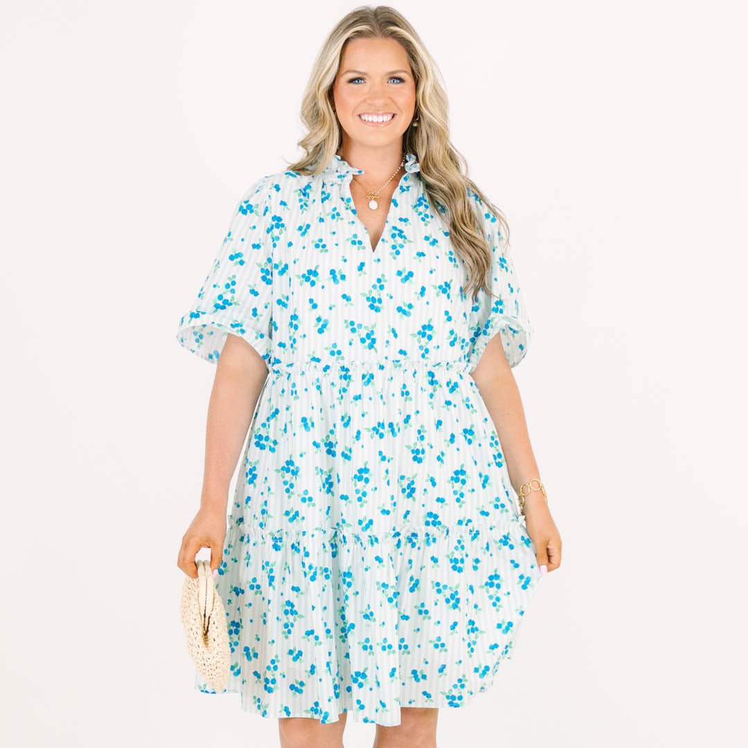 Through The Arbor Dress, Blue Floral