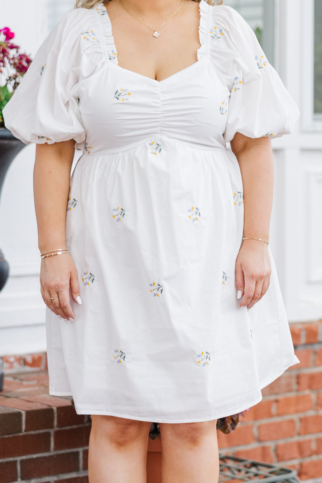 Through The Garden Dress, White