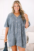 Throw On And Go Romper, Black Leopard