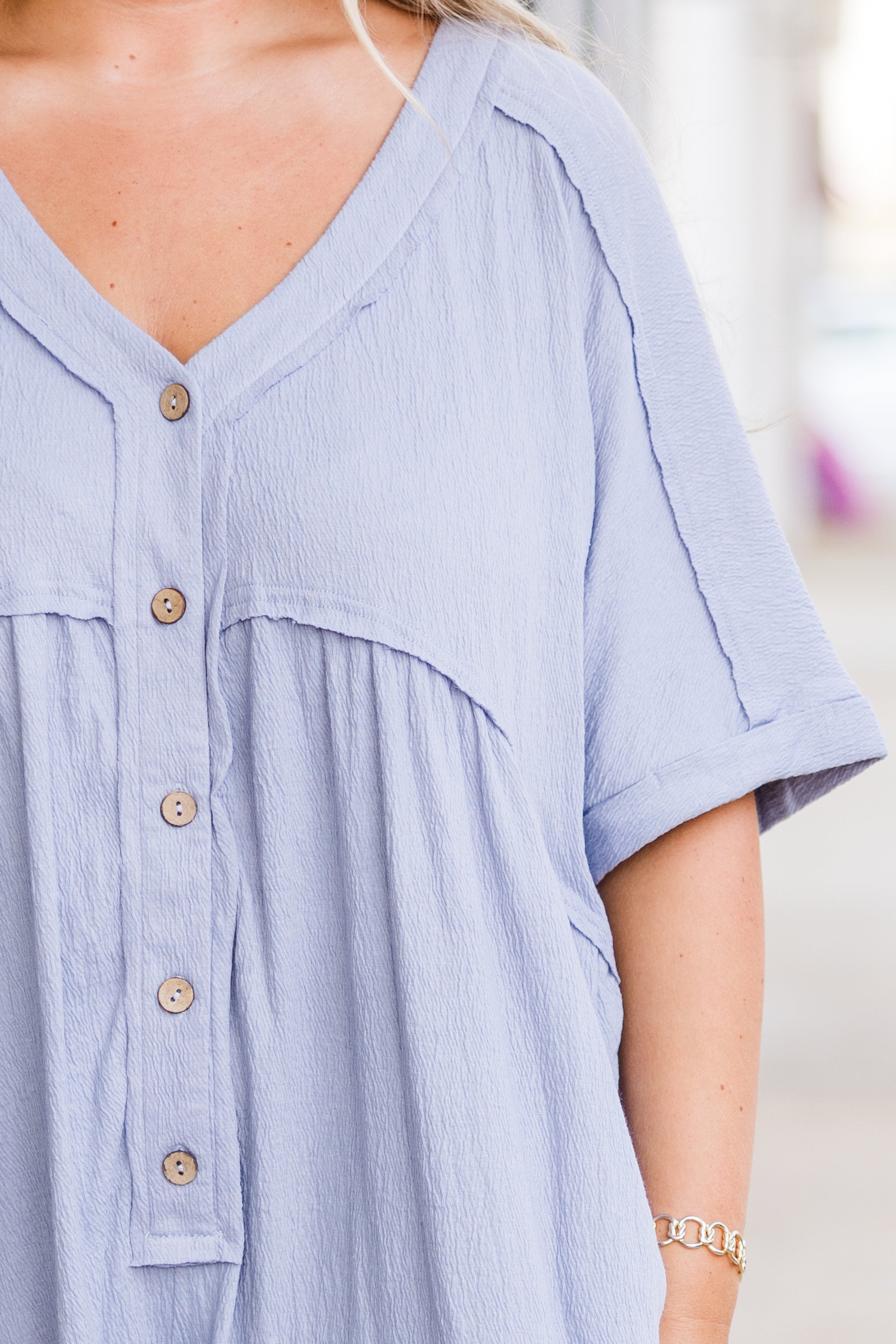 Throw On And Go Romper, Dusty Blue
