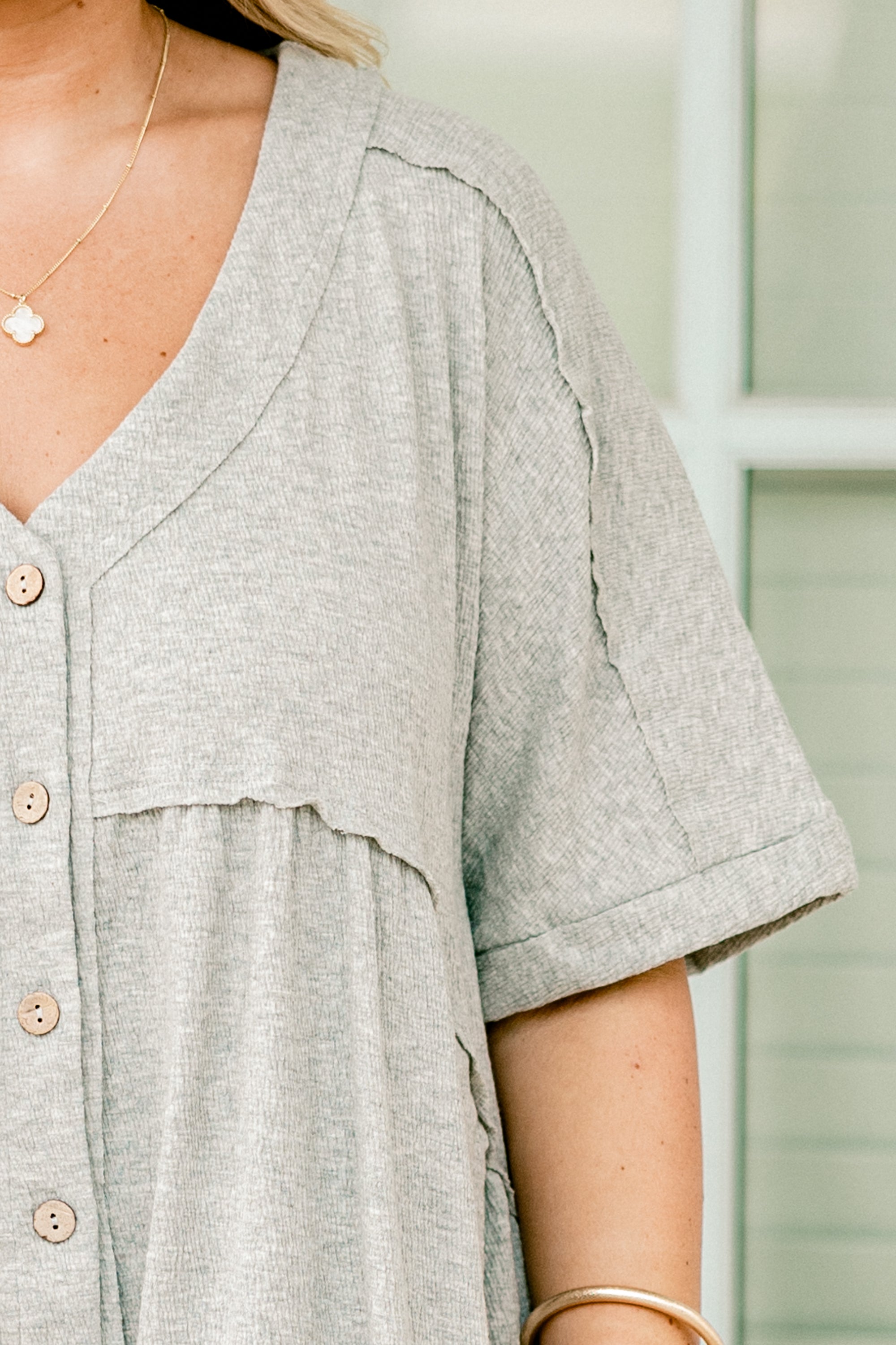 Throw On And Go Romper, Heather Grey