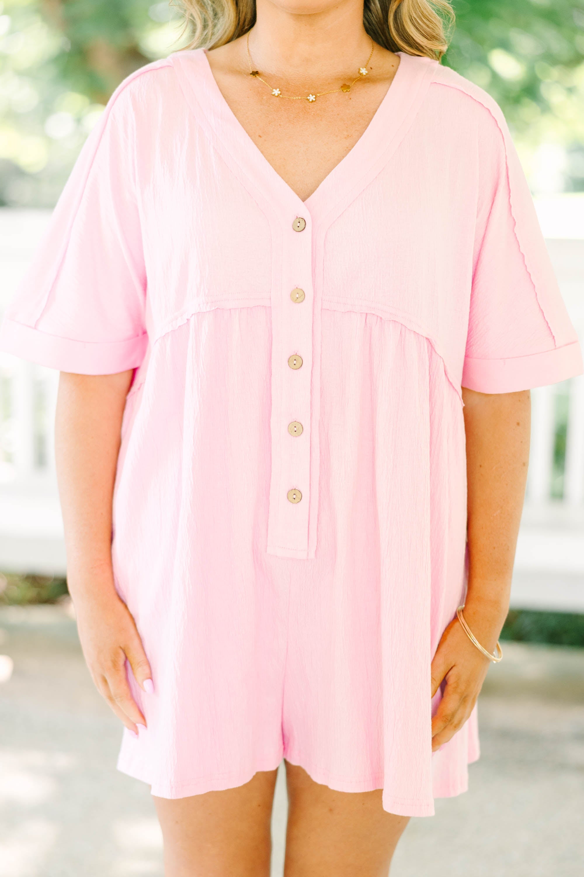 Throw On And Go Romper, Orchid