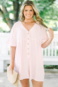Throw On And Go Romper, Pink Stripe