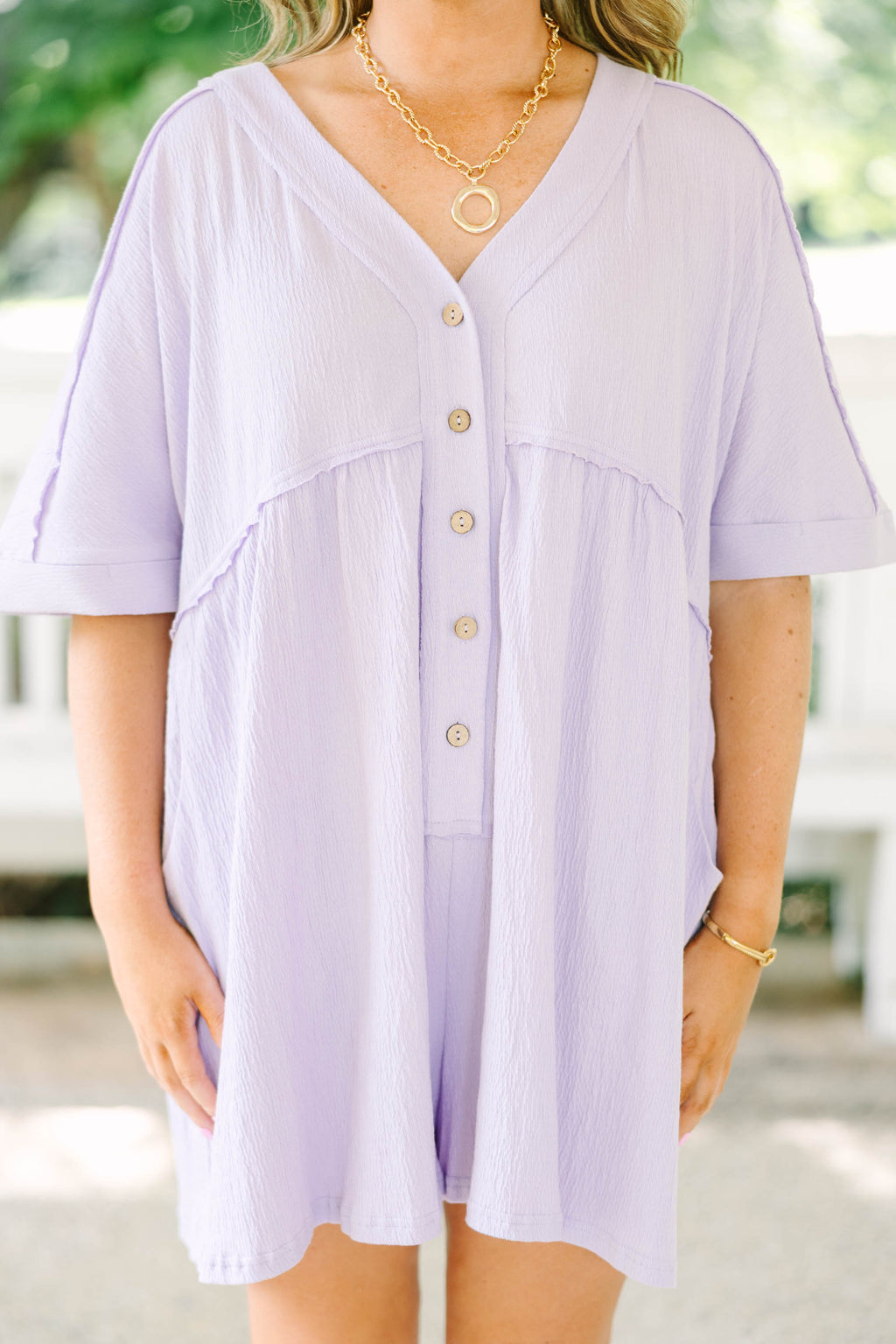 Throw On And Go Romper, Purple