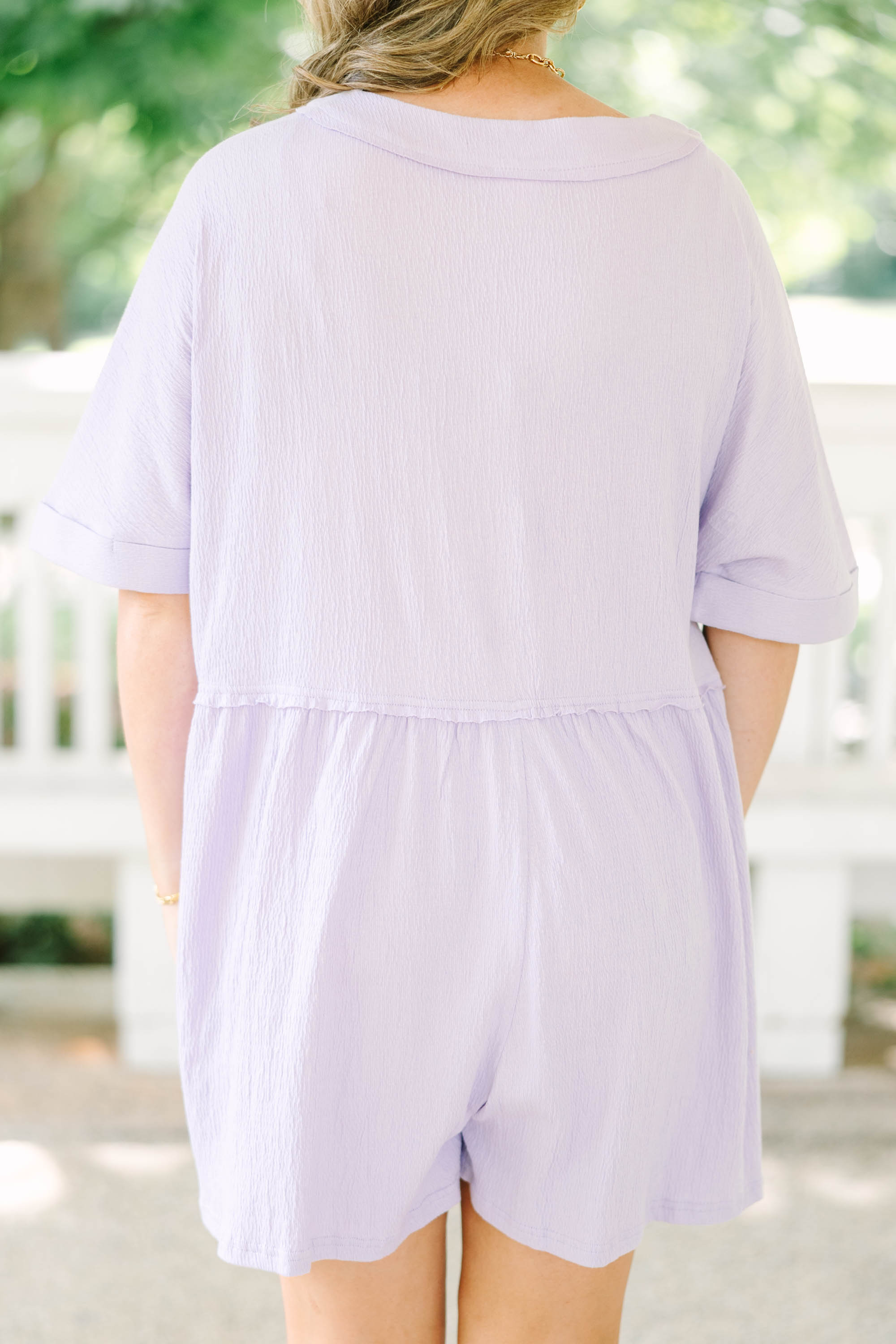 Throw On And Go Romper, Purple