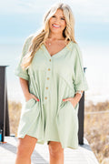 Throw On And Go Romper, Sage