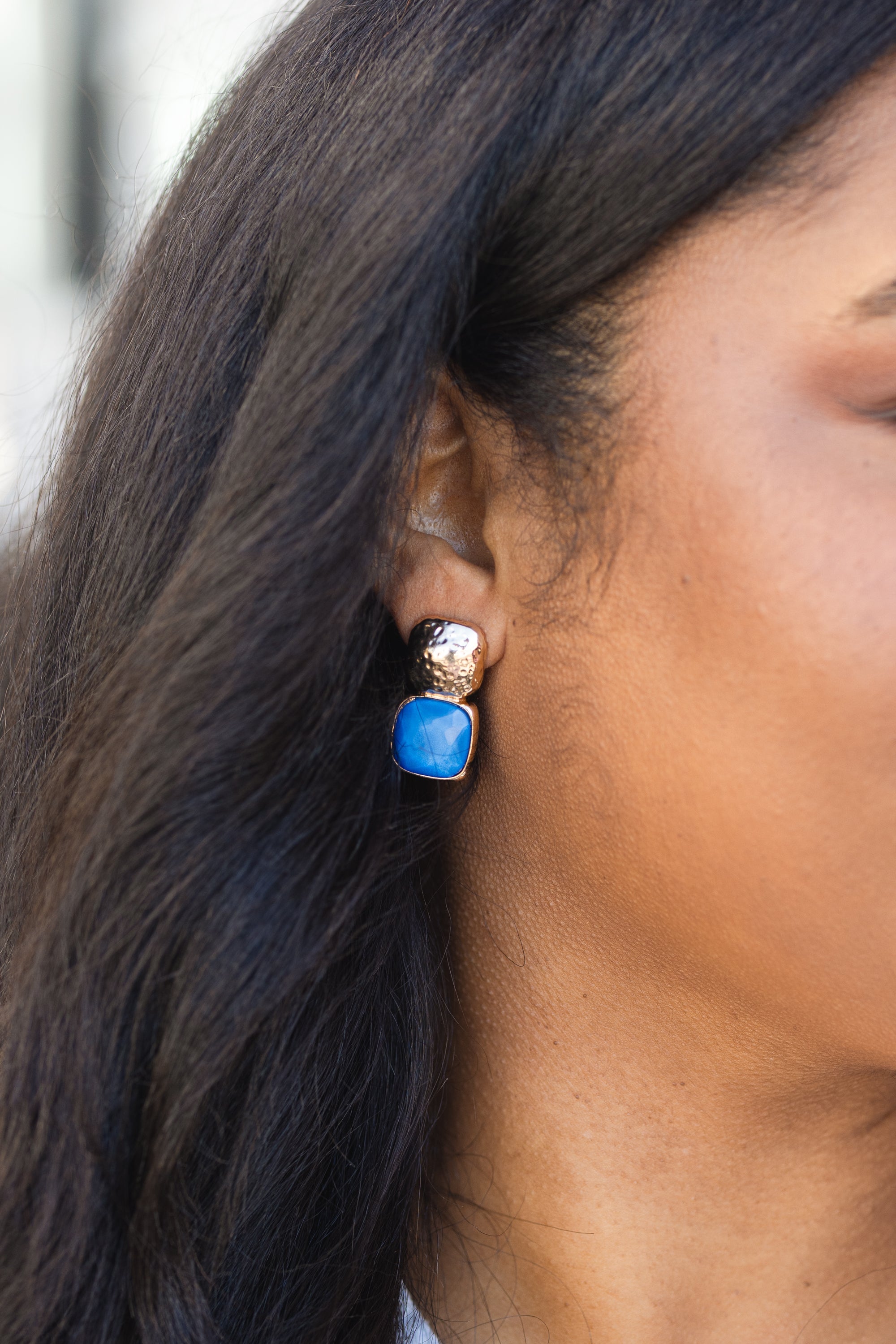 Tidal Gem Earrings, Blue