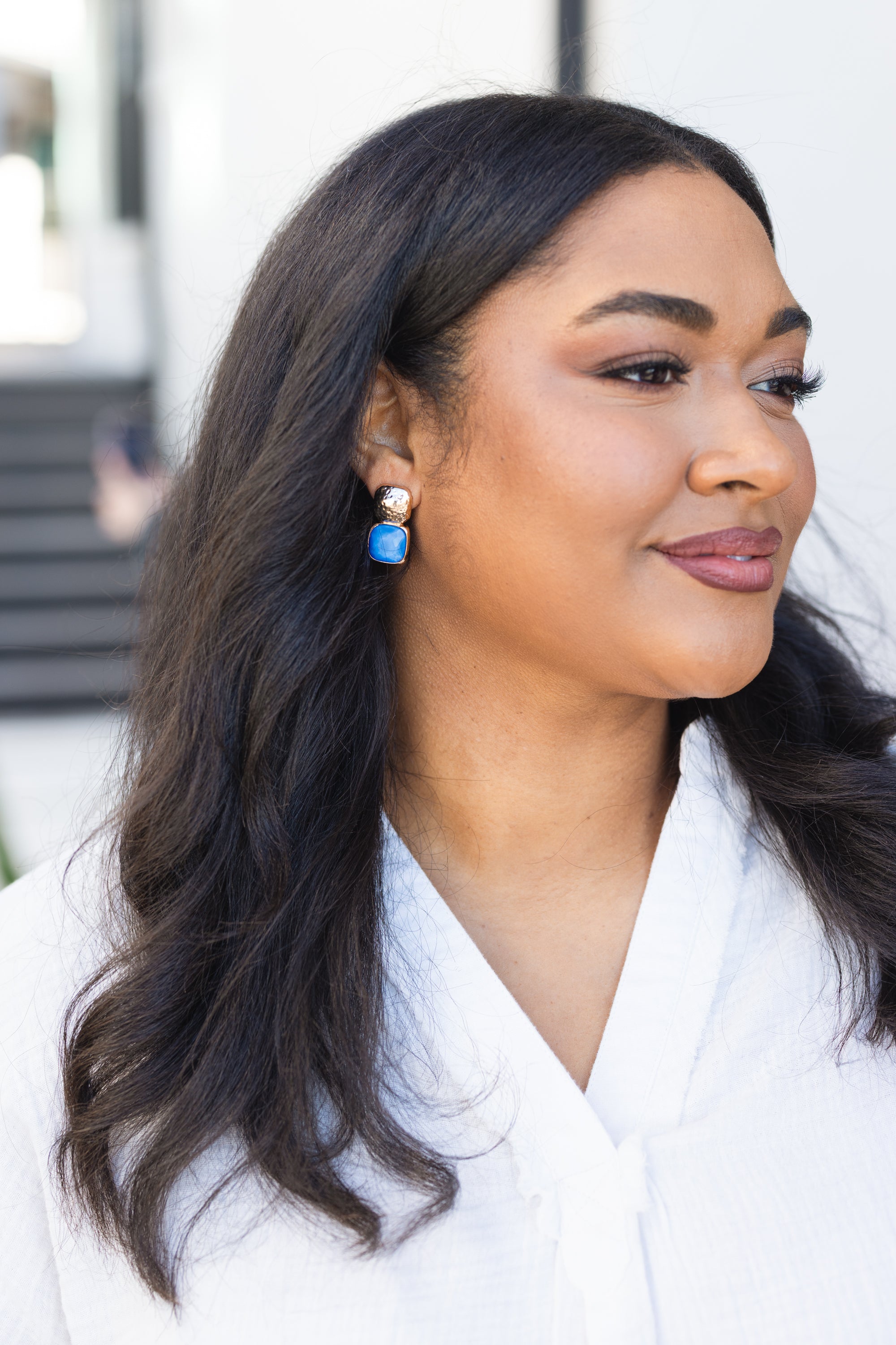 Tidal Gem Earrings, Blue