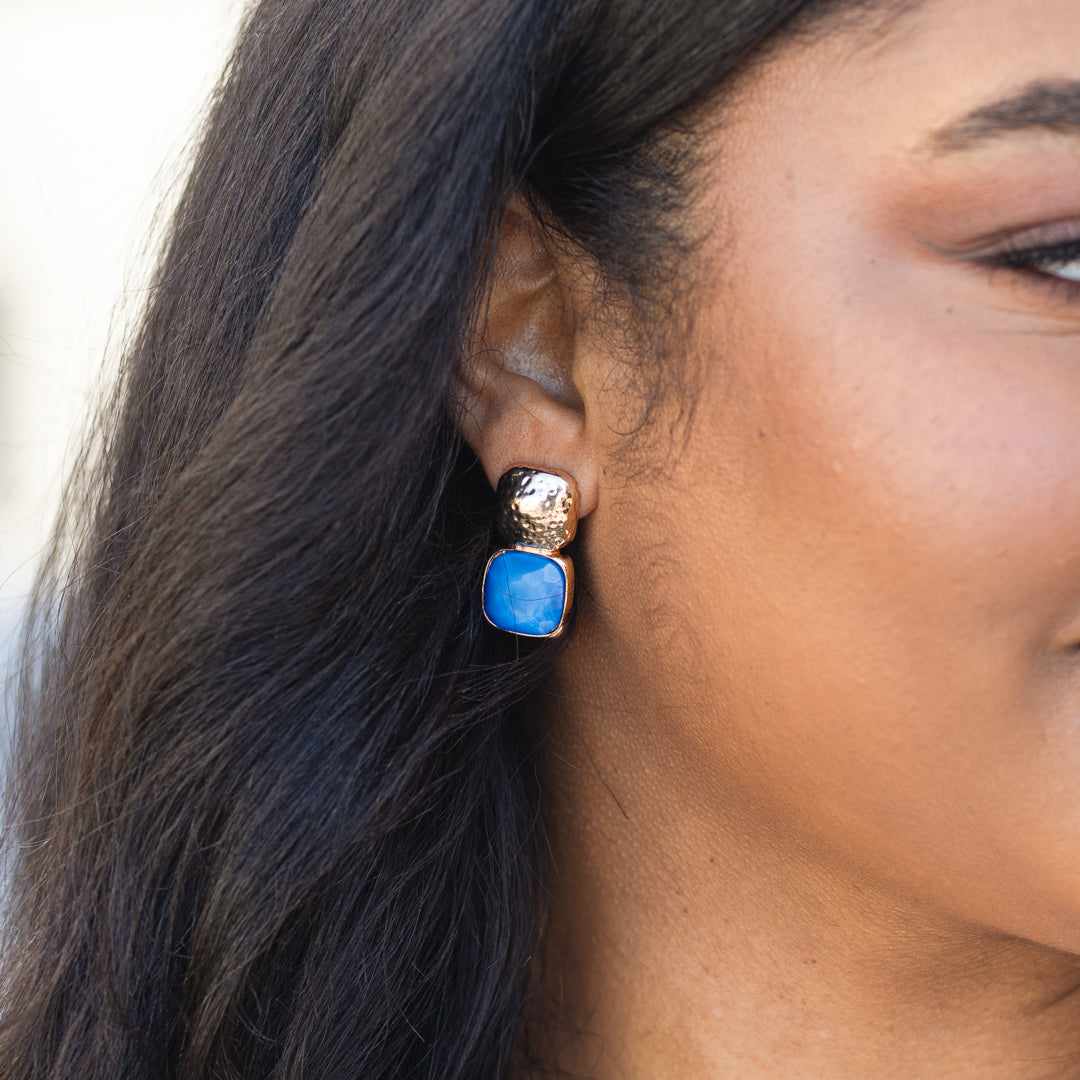 Tidal Gem Earrings, Blue