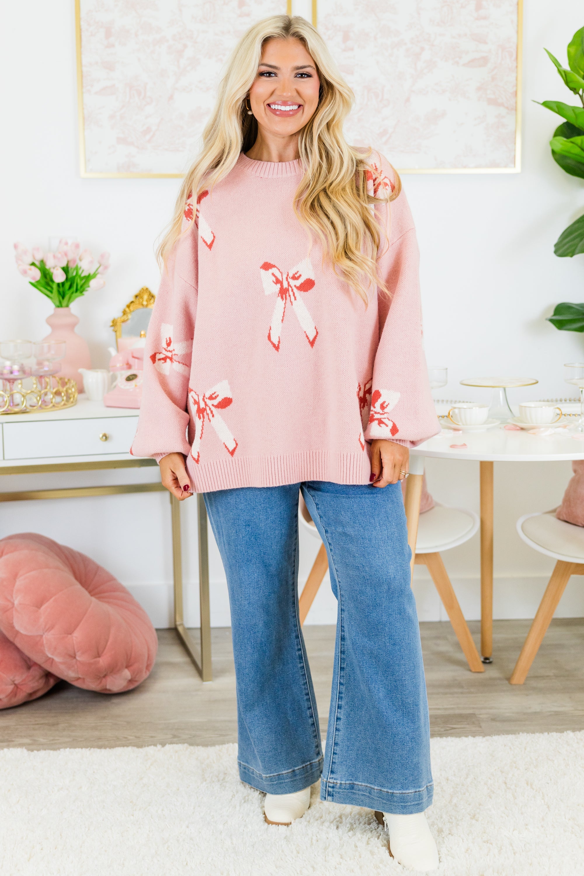 Tie The Knot Sweater, Pink