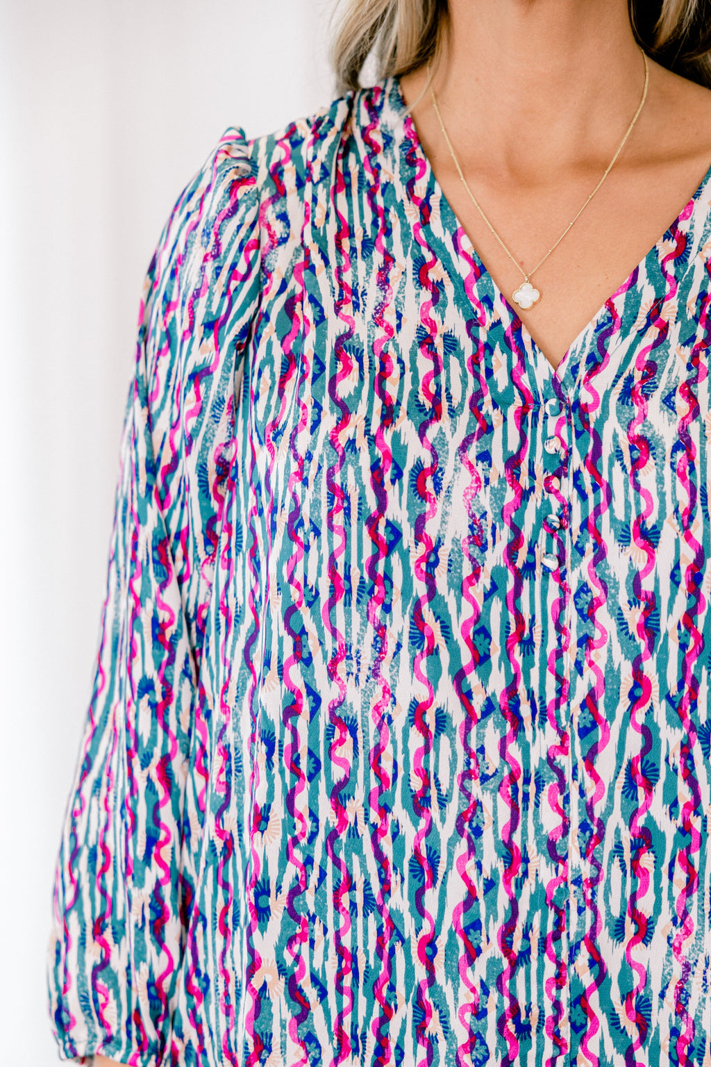 Timeless Flow Top, Jade Multi