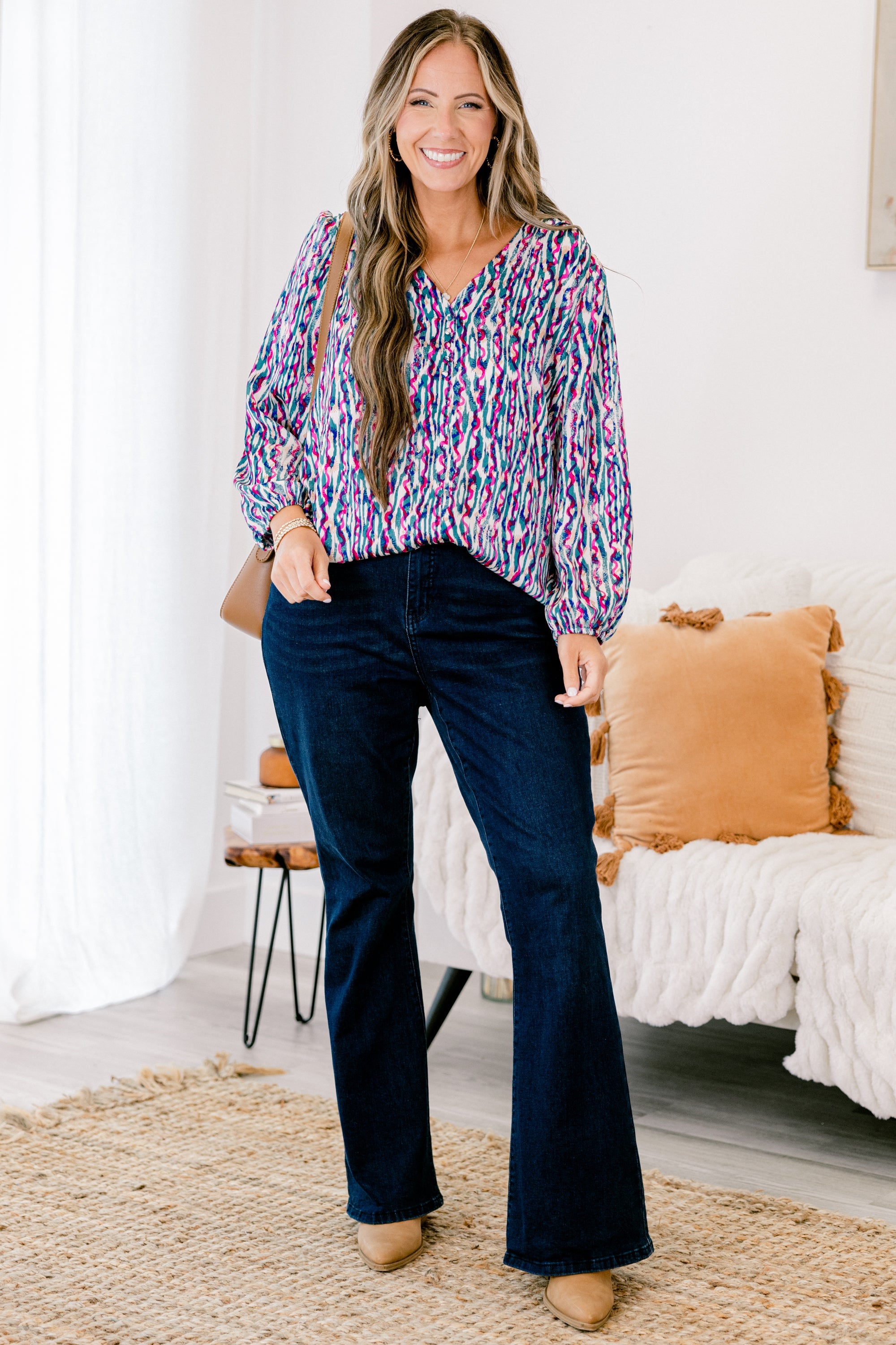 Timeless Flow Top, Jade Multi