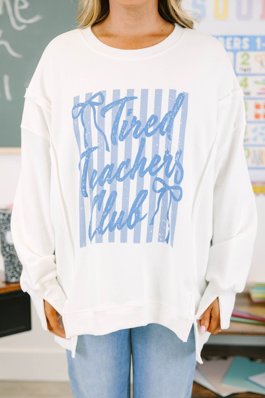 Tired Teachers Club Comfy Crew, Ivory