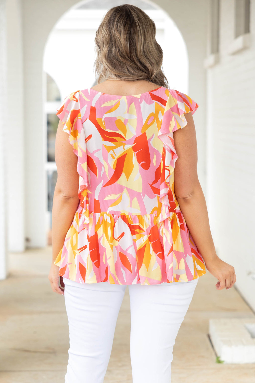 Too Busy For You Top, Red Multi