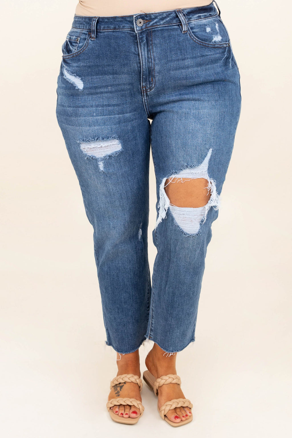 Too Busy Slaying Mom Jeans, Dark Wash
