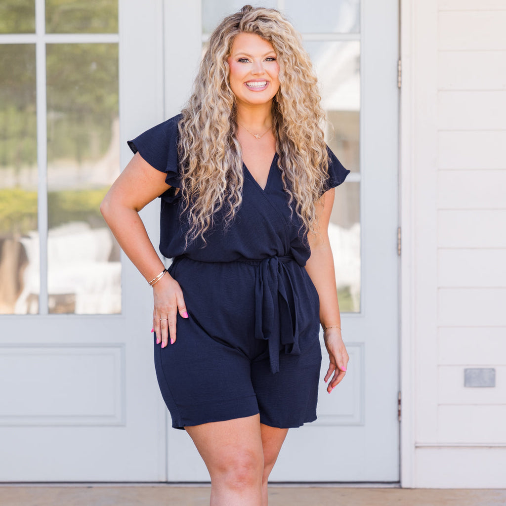 Totally Chic Romper, Navy