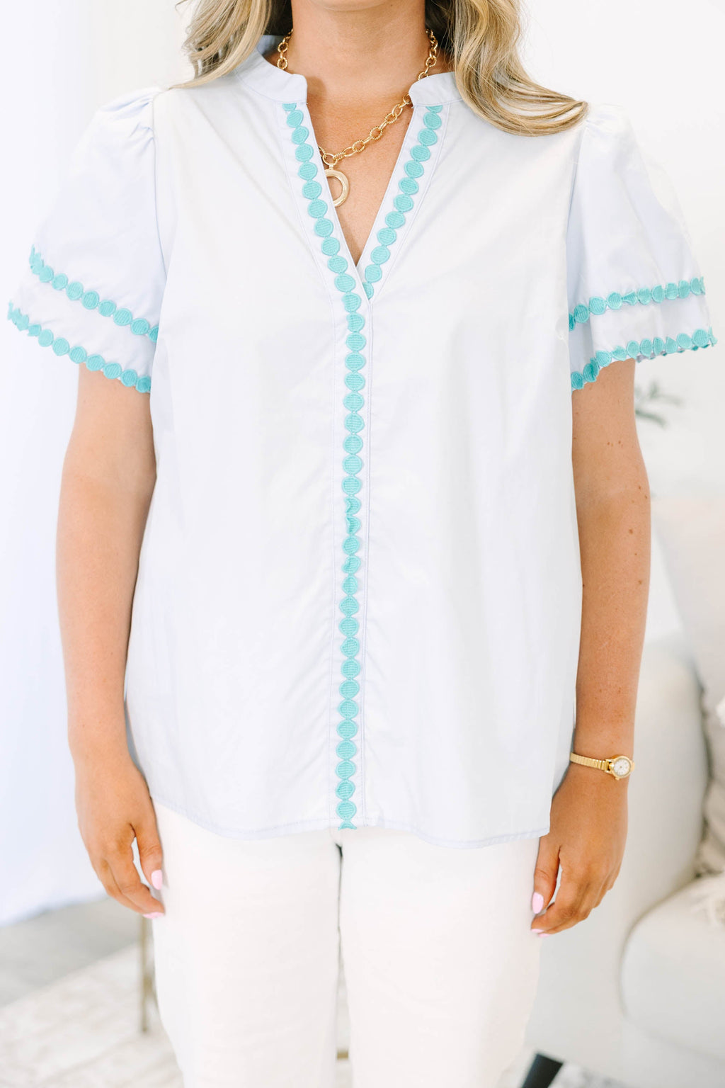 Treading Lightly Top, Blue