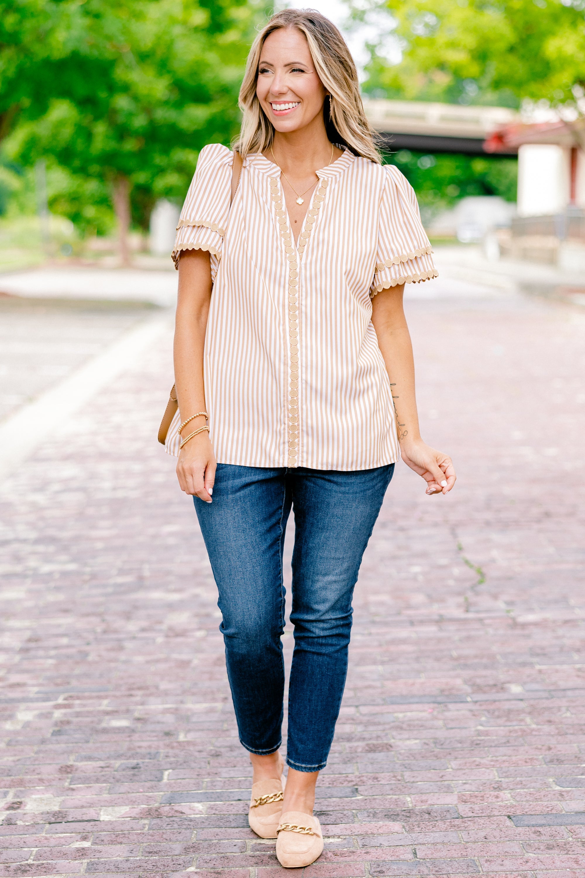 Treading Lightly Top, Brown