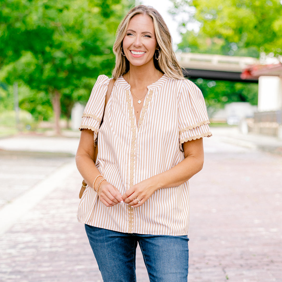 Treading Lightly Top, Brown