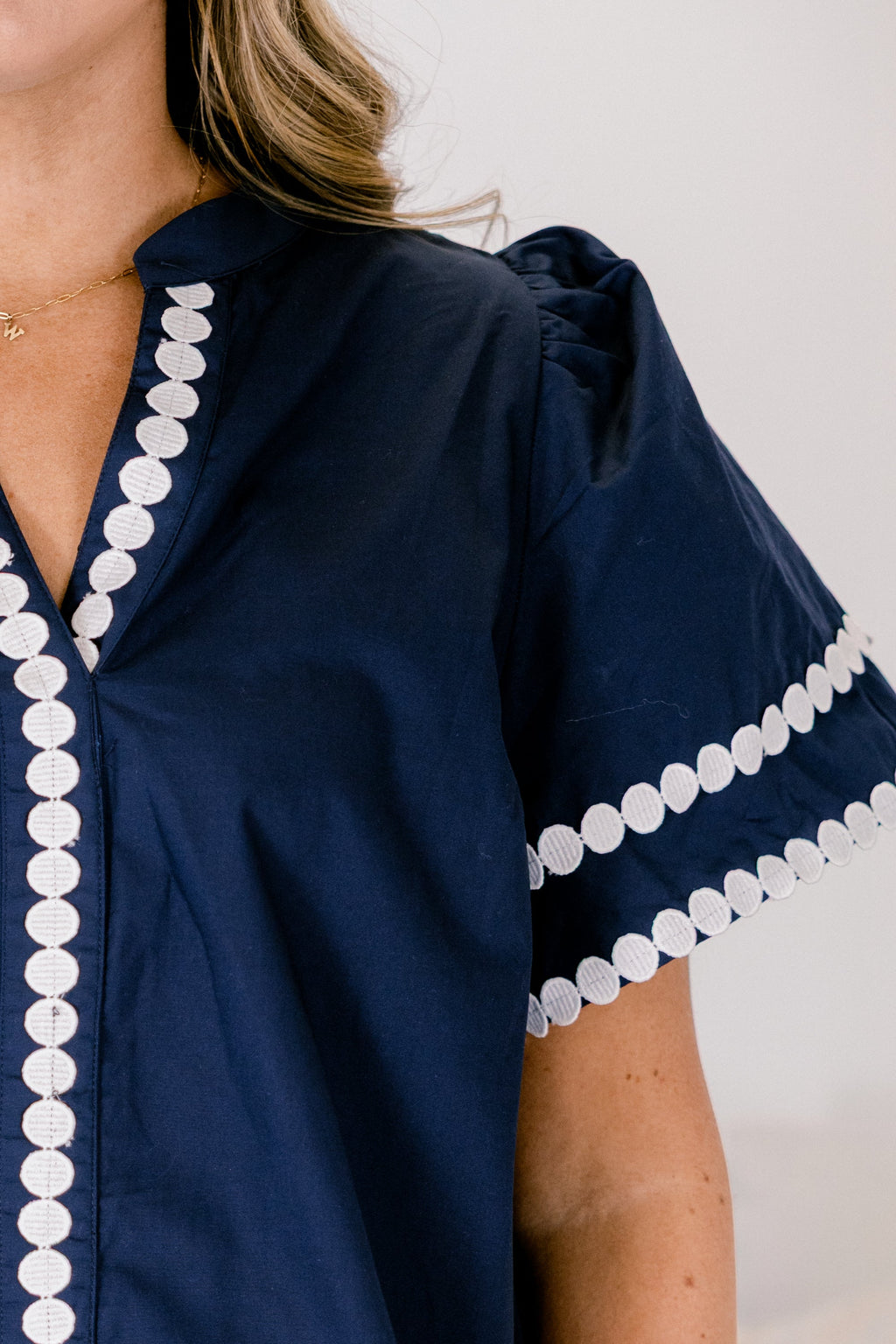 Treading Lightly Top, Navy