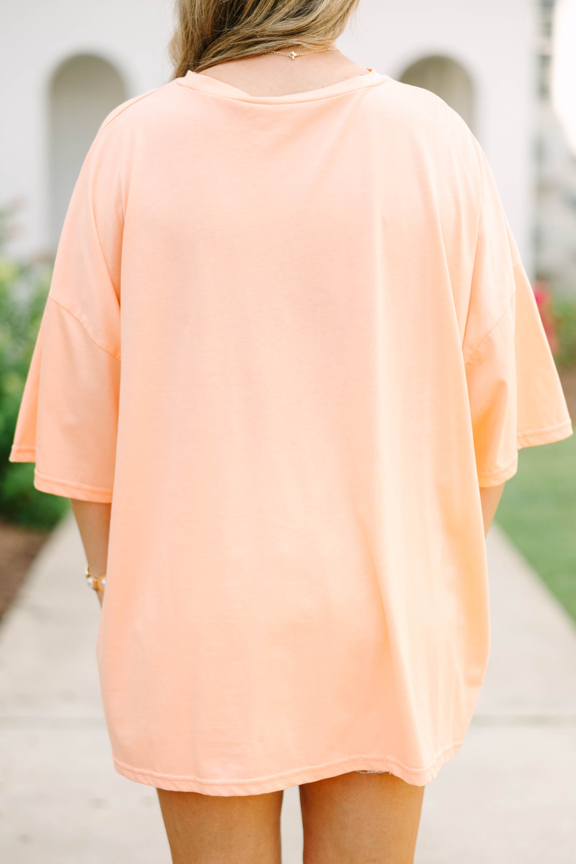 Trendy Tiger Boyfriend Tee, Neon Coral