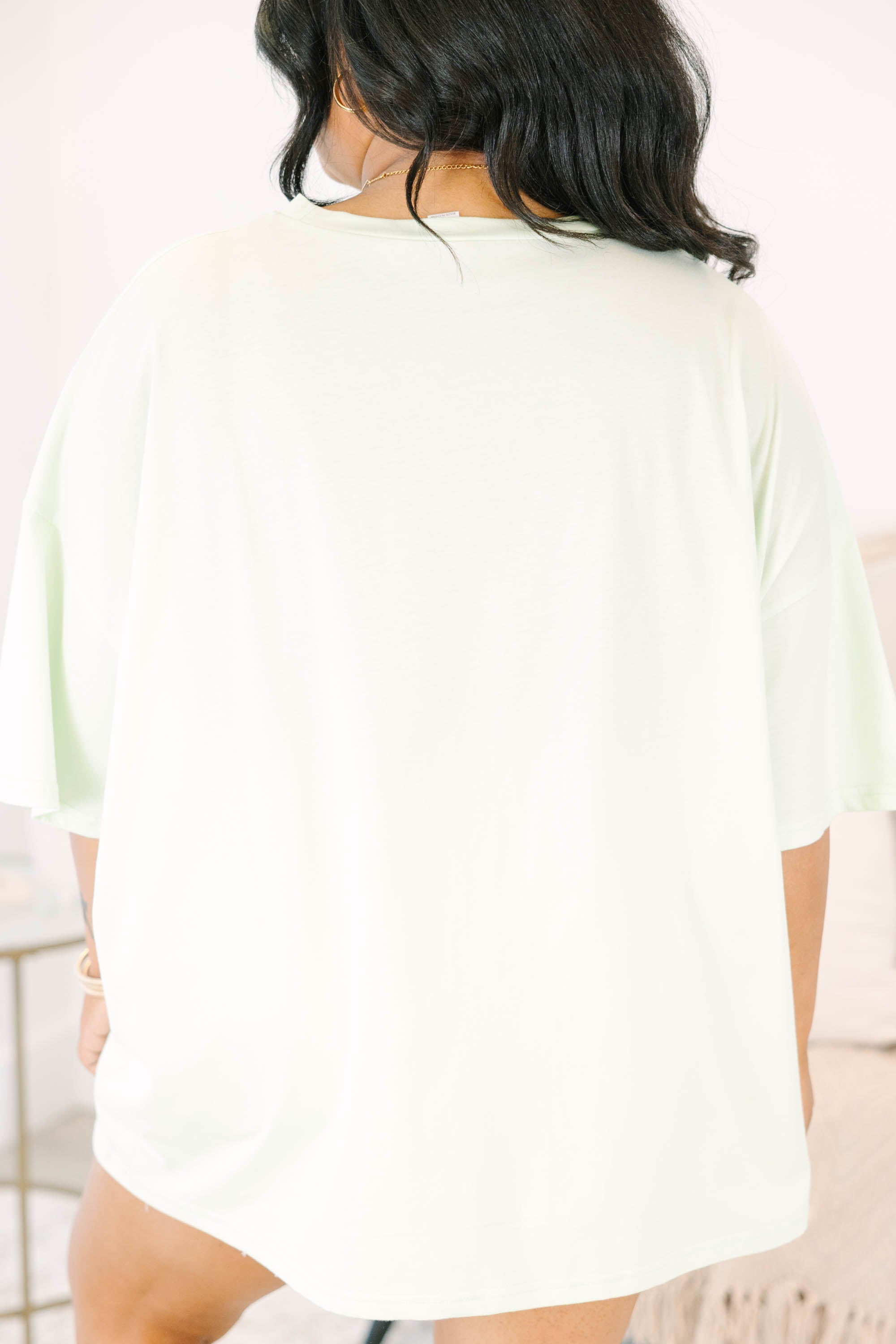 Trendy Tiger Boyfriend Tee, Cream Mint