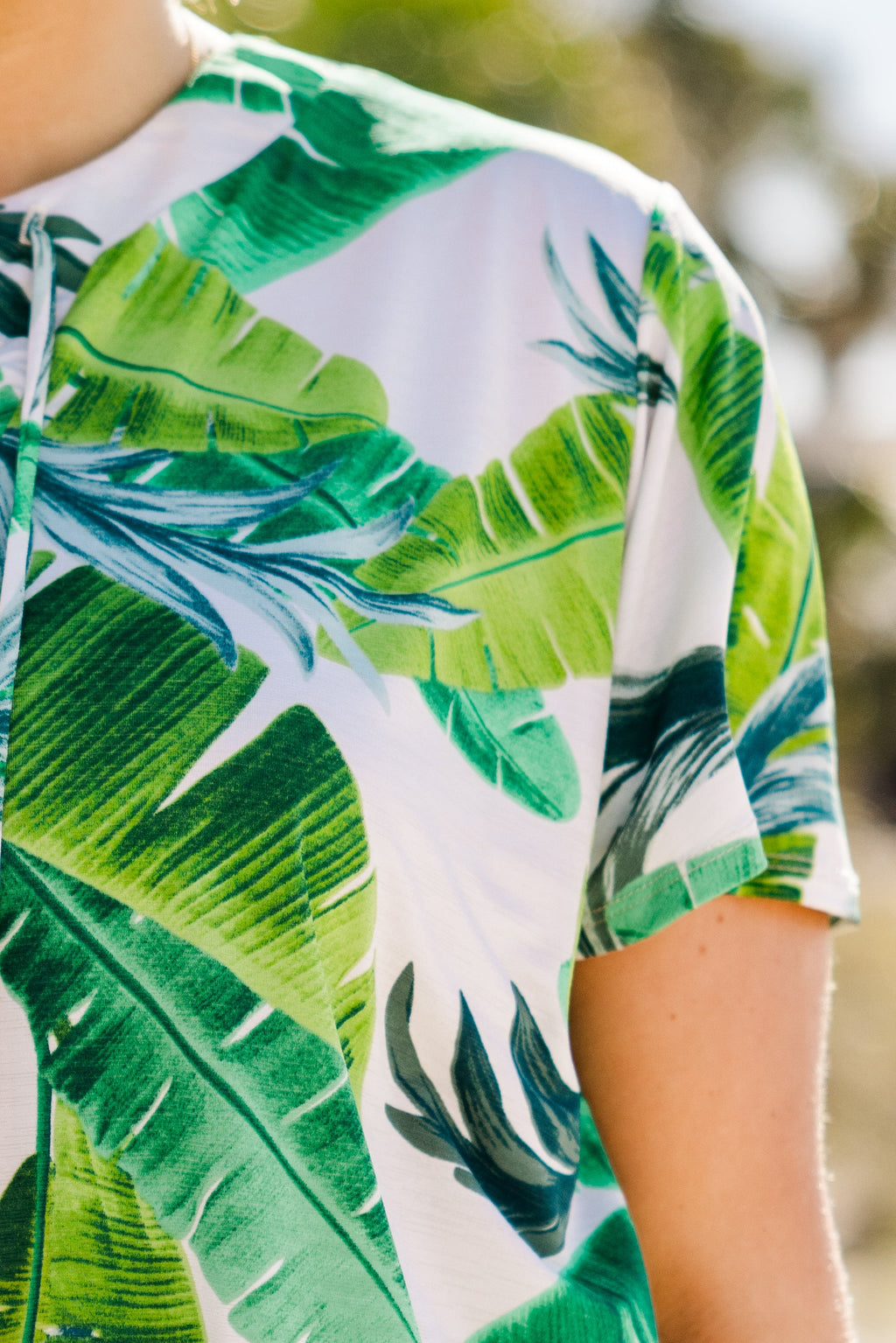 Tropicana Feelings Top, Ivory/Green