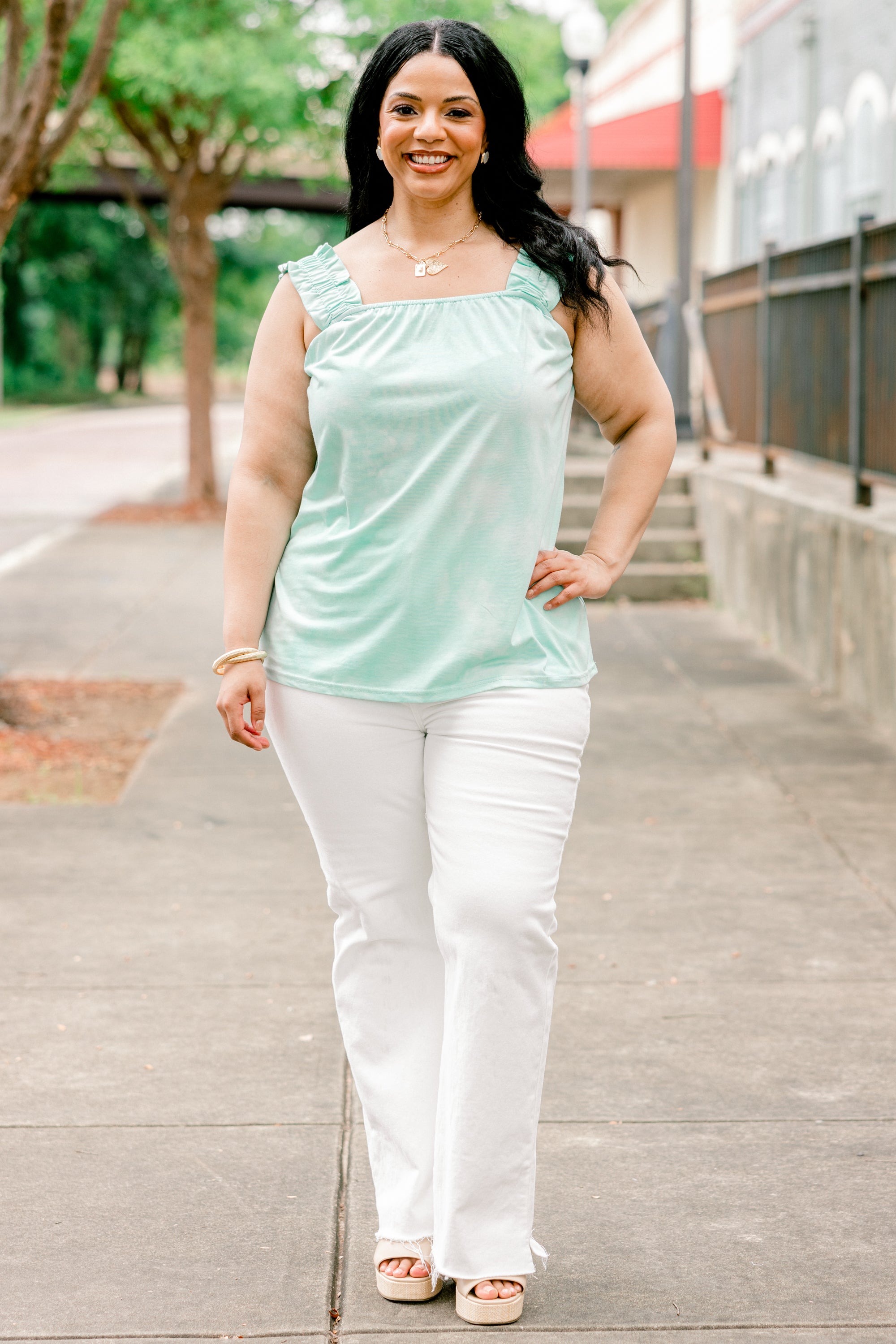 Trouble Walking In Top, Blue