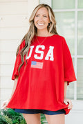 True American Spirit Boyfriend Tee, Red
