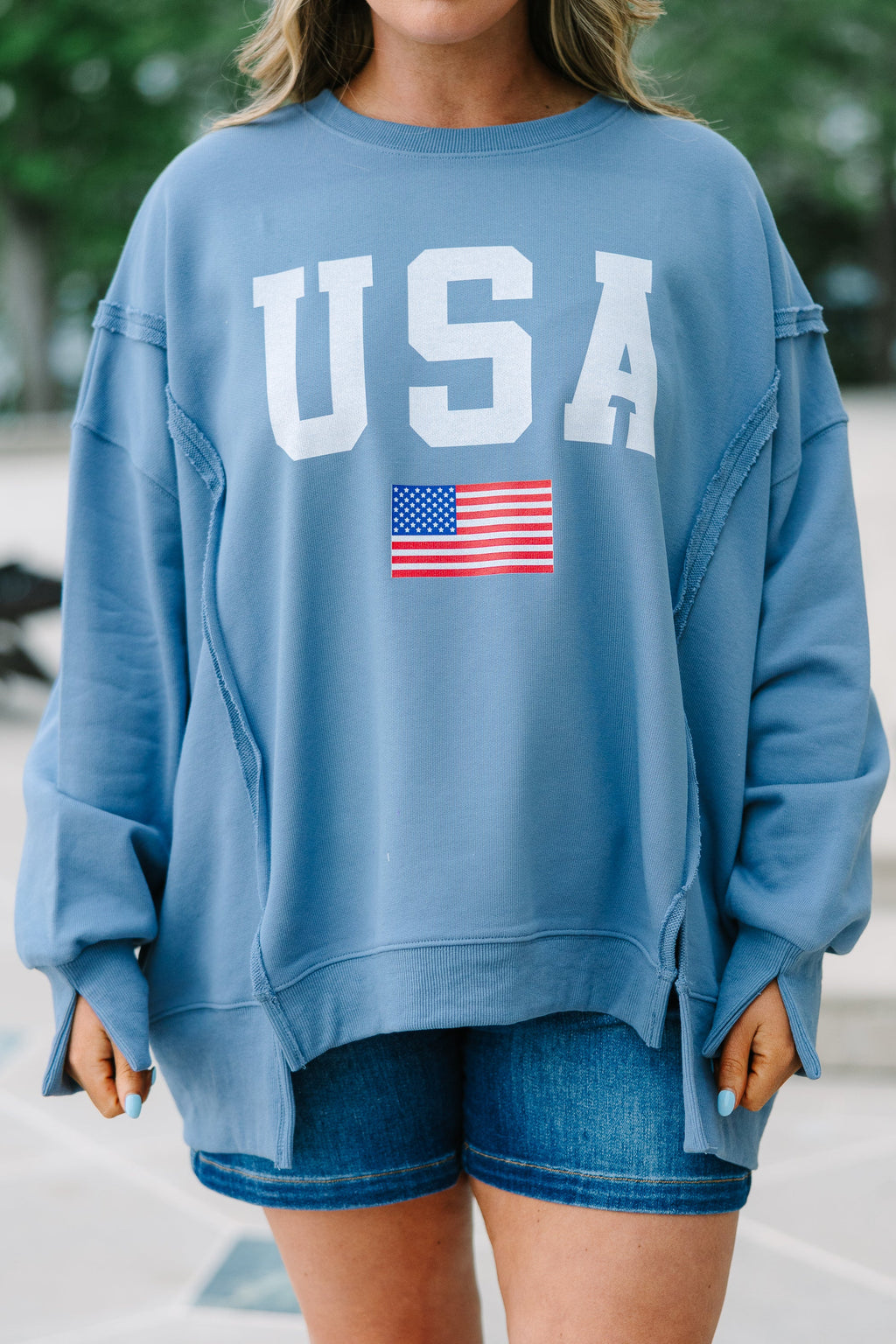 True American Spirit Comfy Crew, Denim