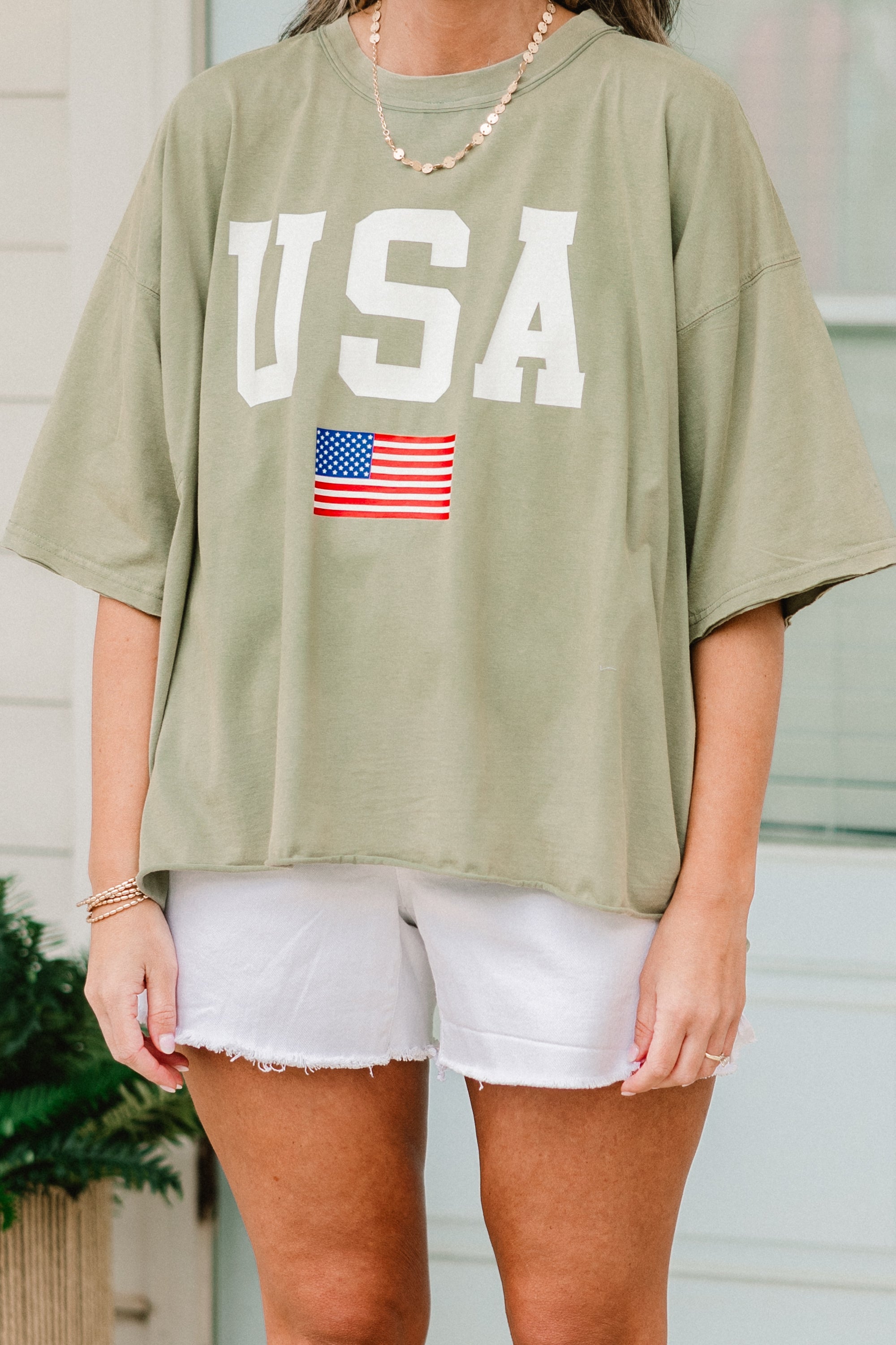 True American Spirit Vintage Wash Tee, Army Green