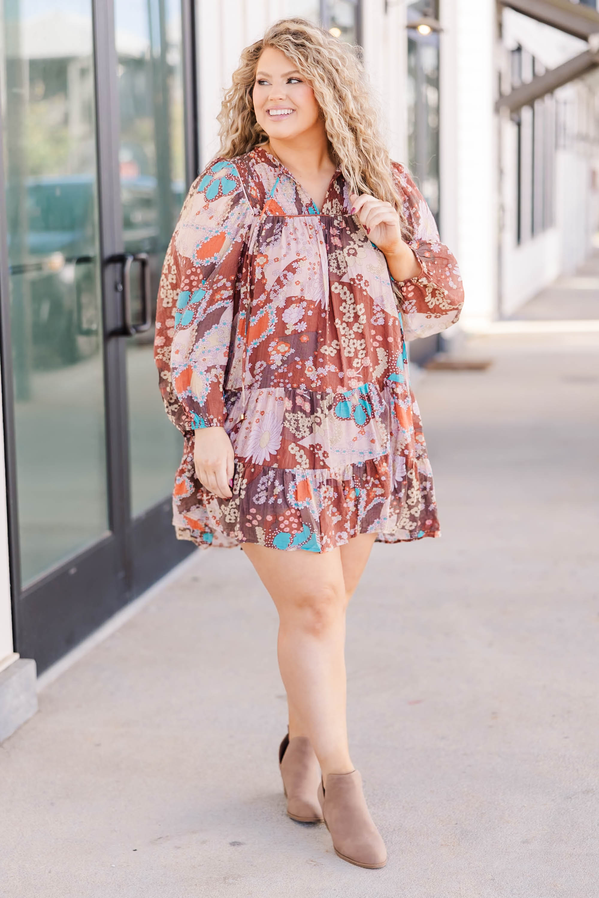 Trust Your Vibes Dress, Brown