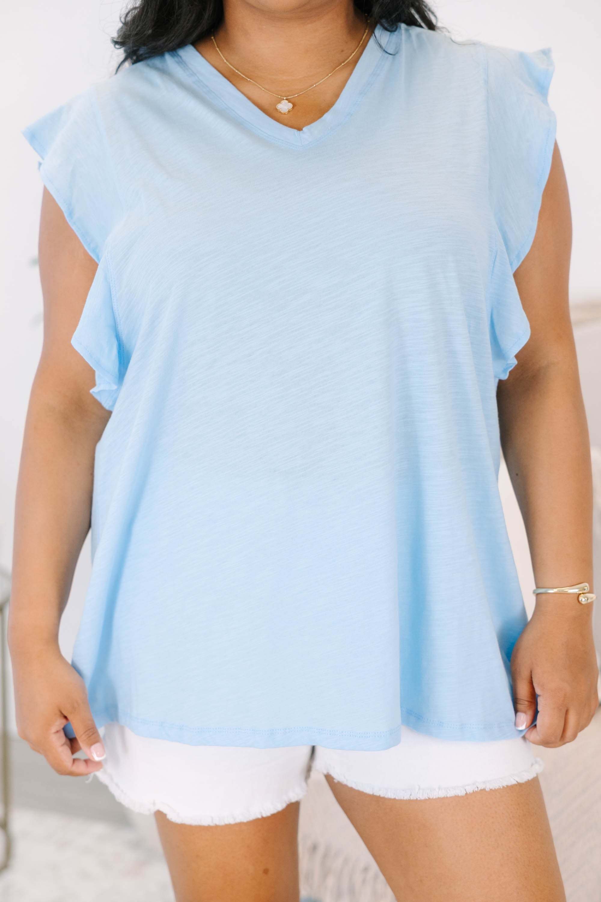 Truth Be Told Top, Light Blue