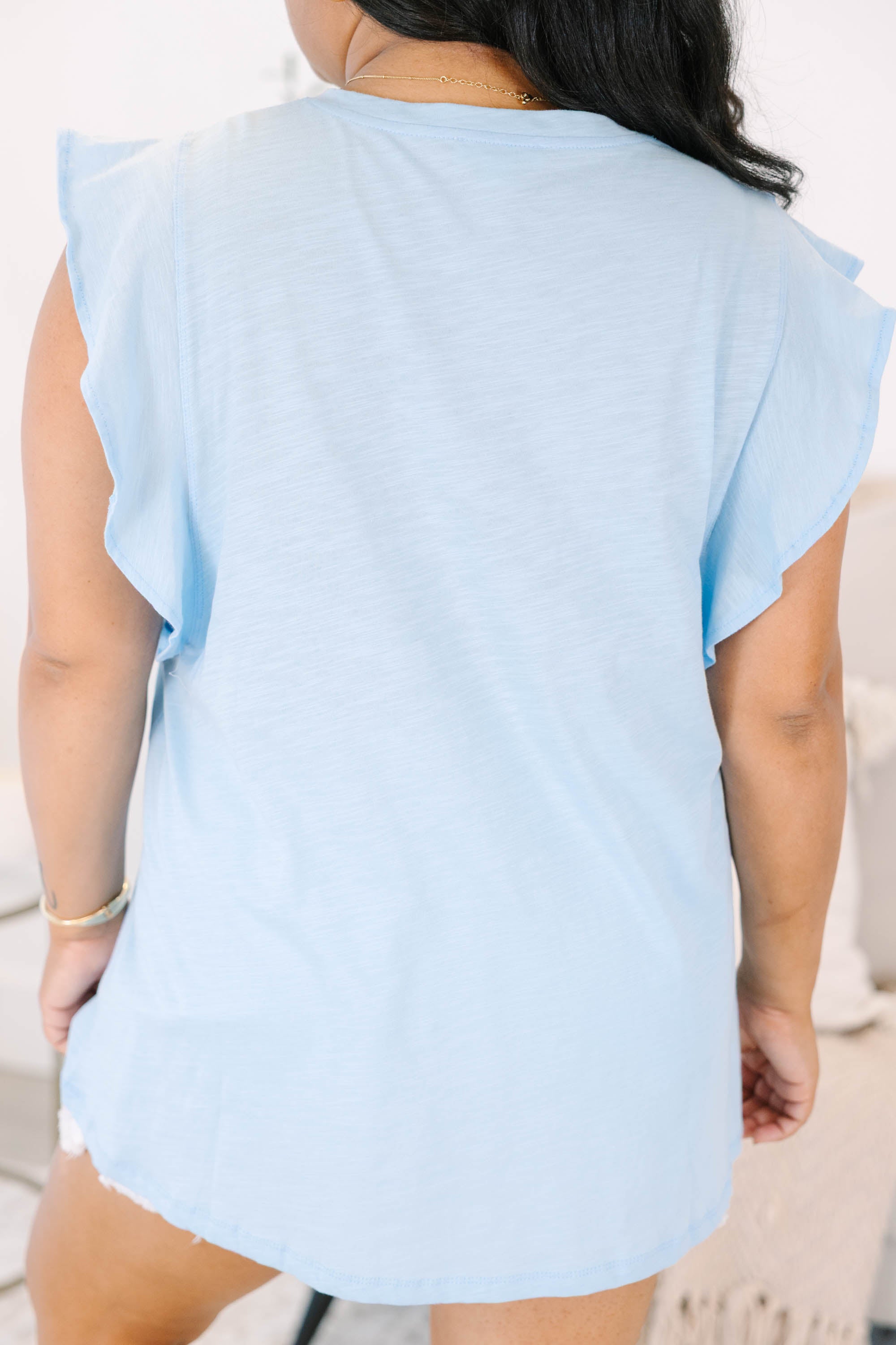 Truth Be Told Top, Light Blue