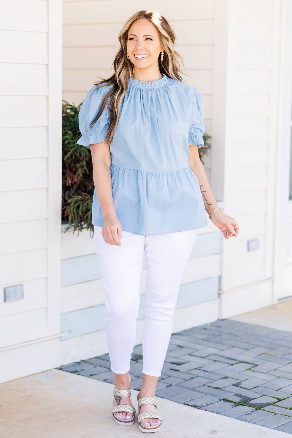 Try For Love Top, Blue