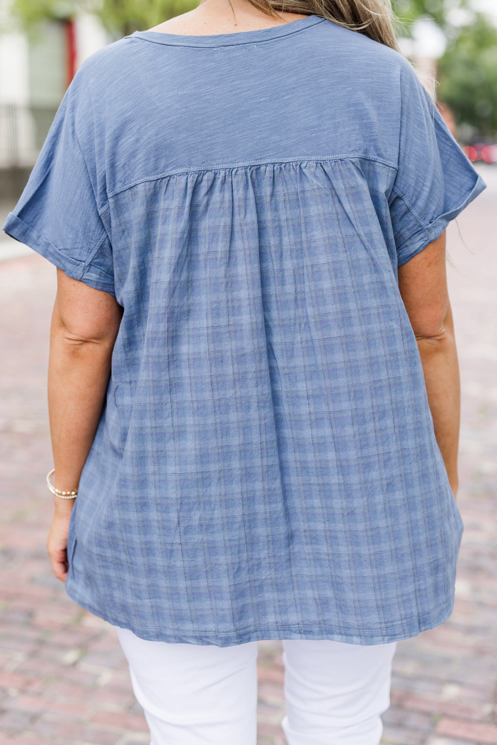 Two Steps Behind Top, Denim