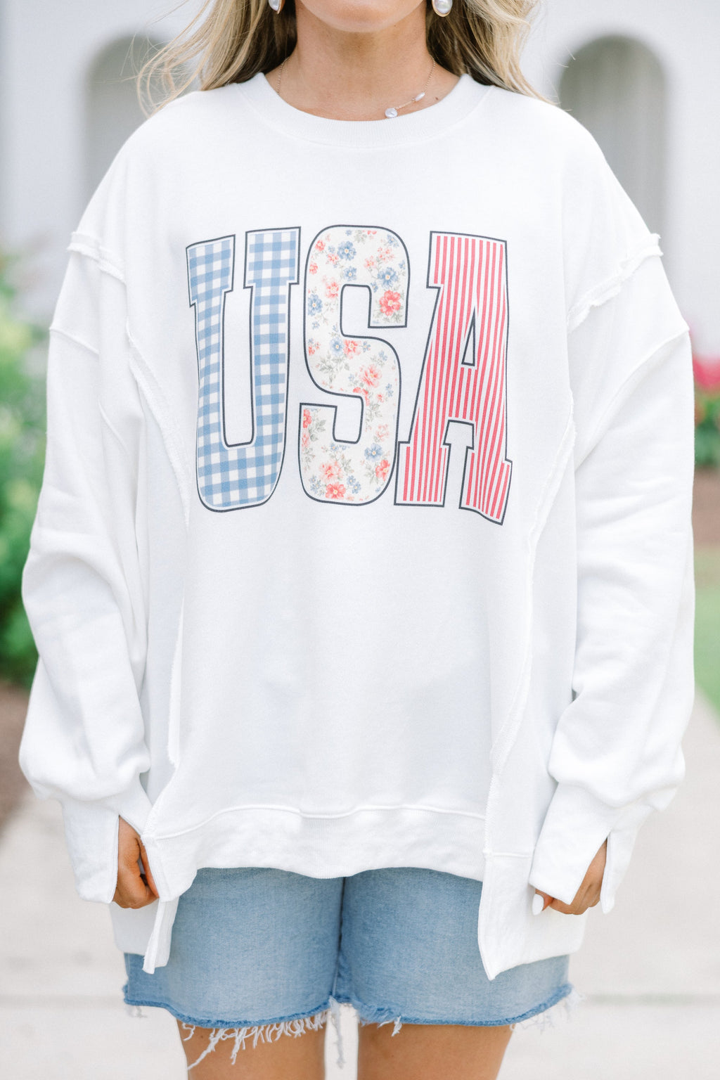 USA Patchwork Comfy Crew, Ivory