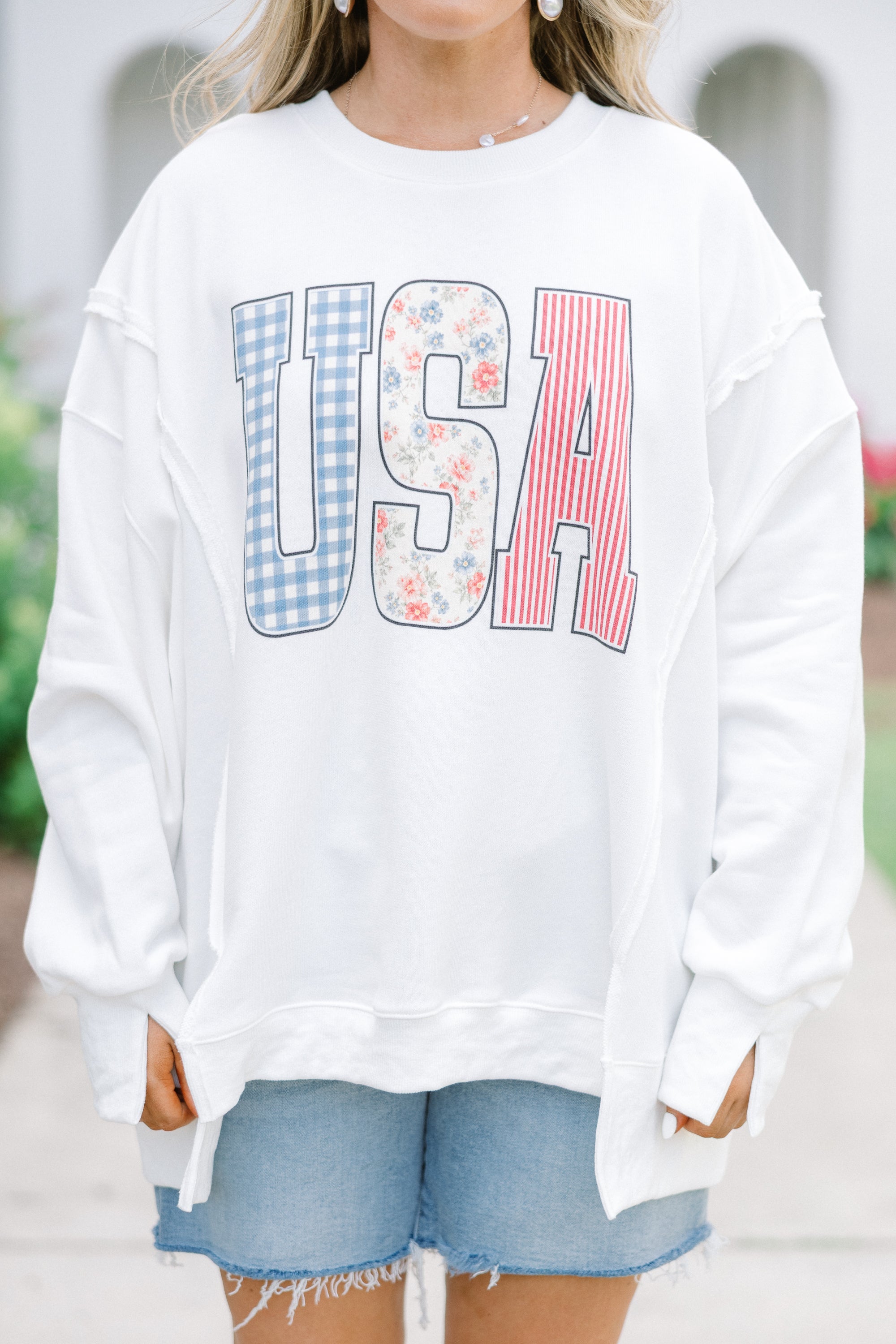 USA Patchwork Comfy Crew, Ivory