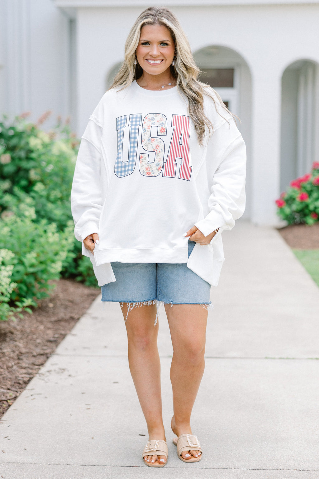USA Patchwork Comfy Crew, Ivory