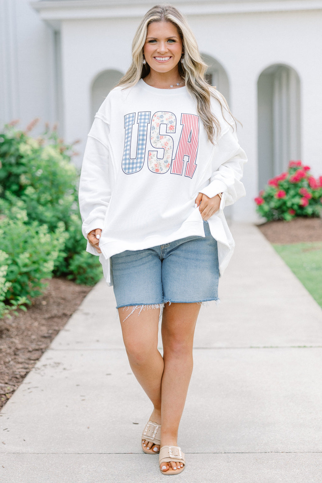 USA Patchwork Comfy Crew, Ivory