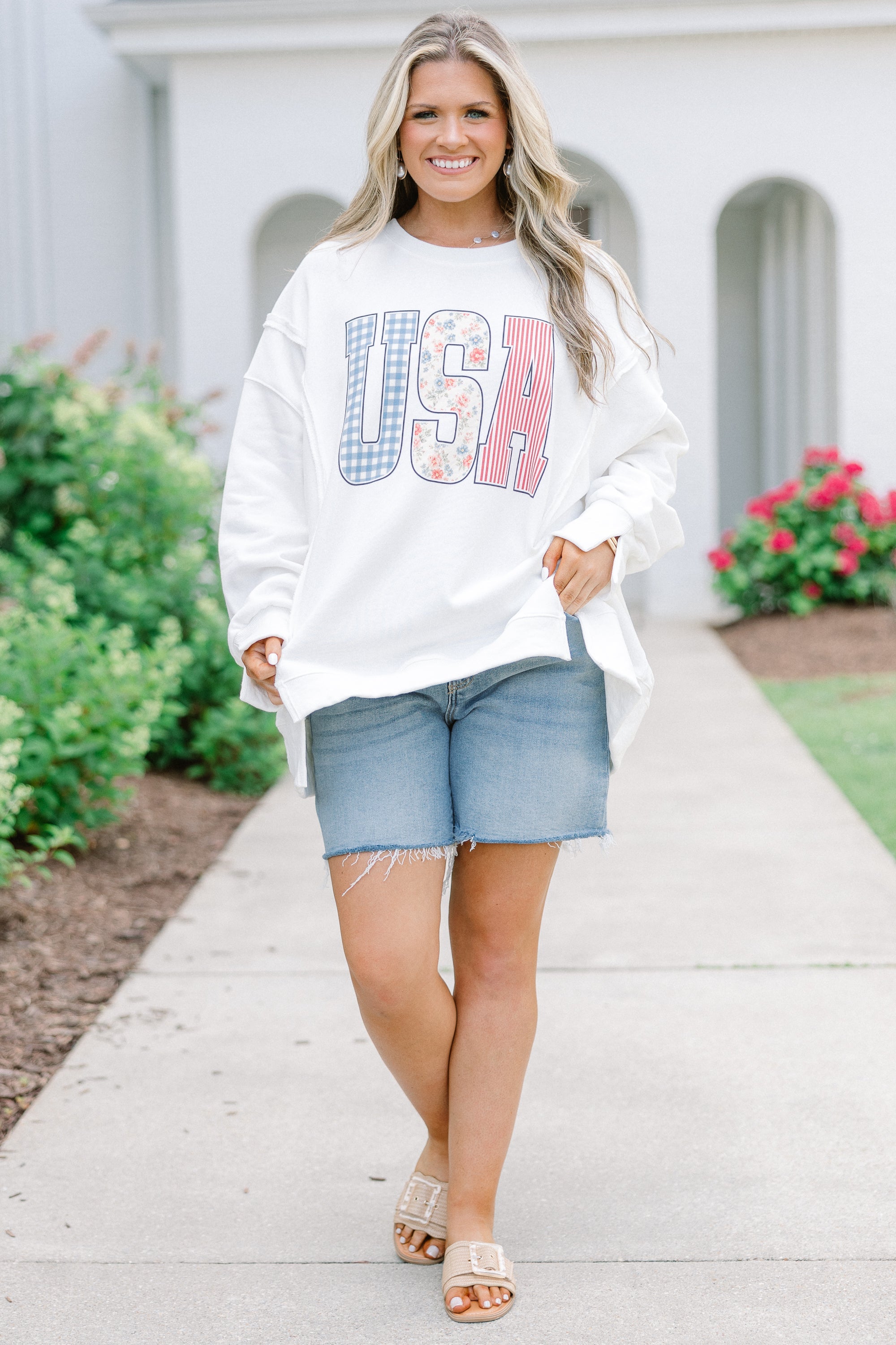 USA Patchwork Comfy Crew, Ivory