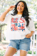 USA Party Vintage Wash Tee, White