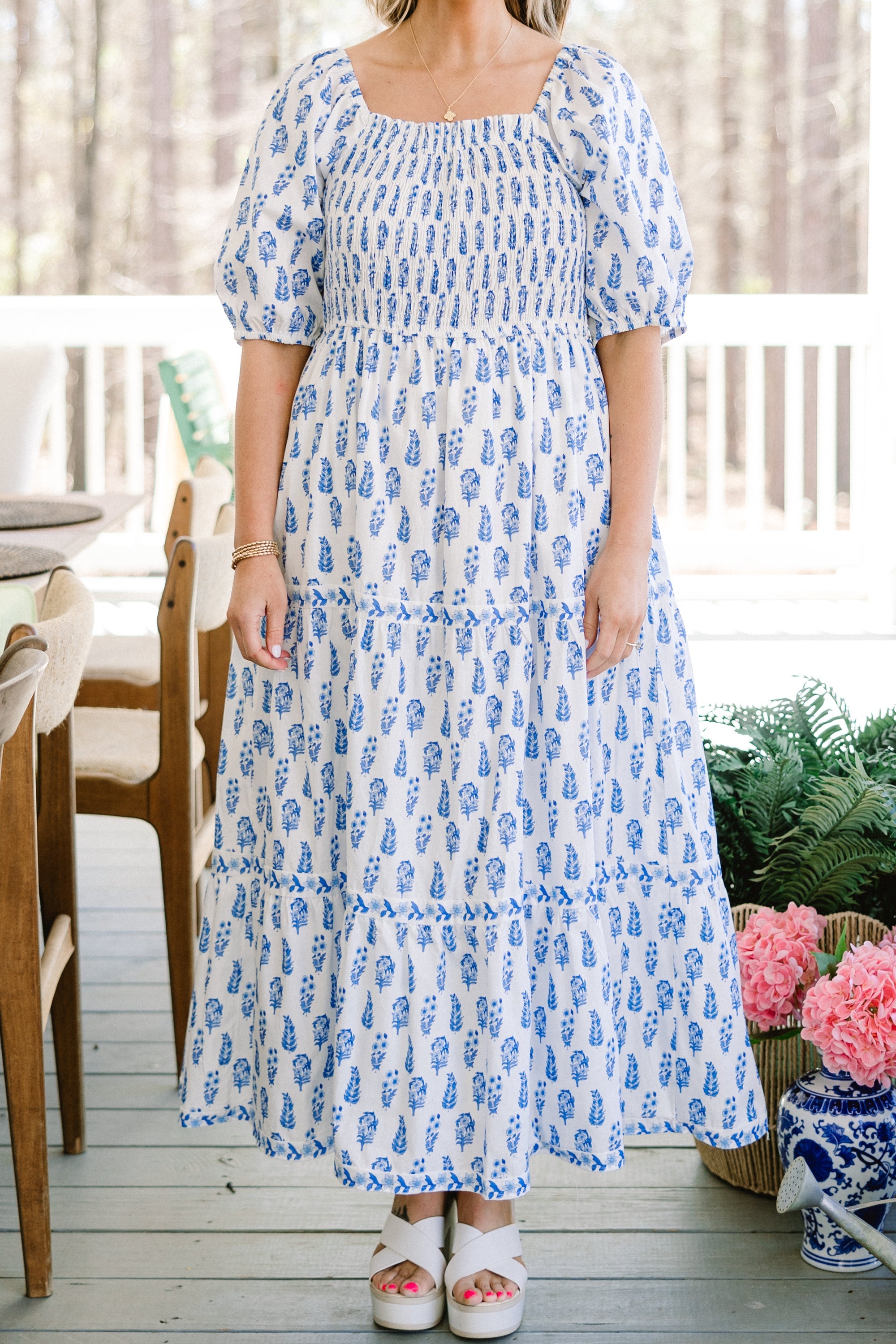 Under The Hibiscus Maxi Dress, Blue