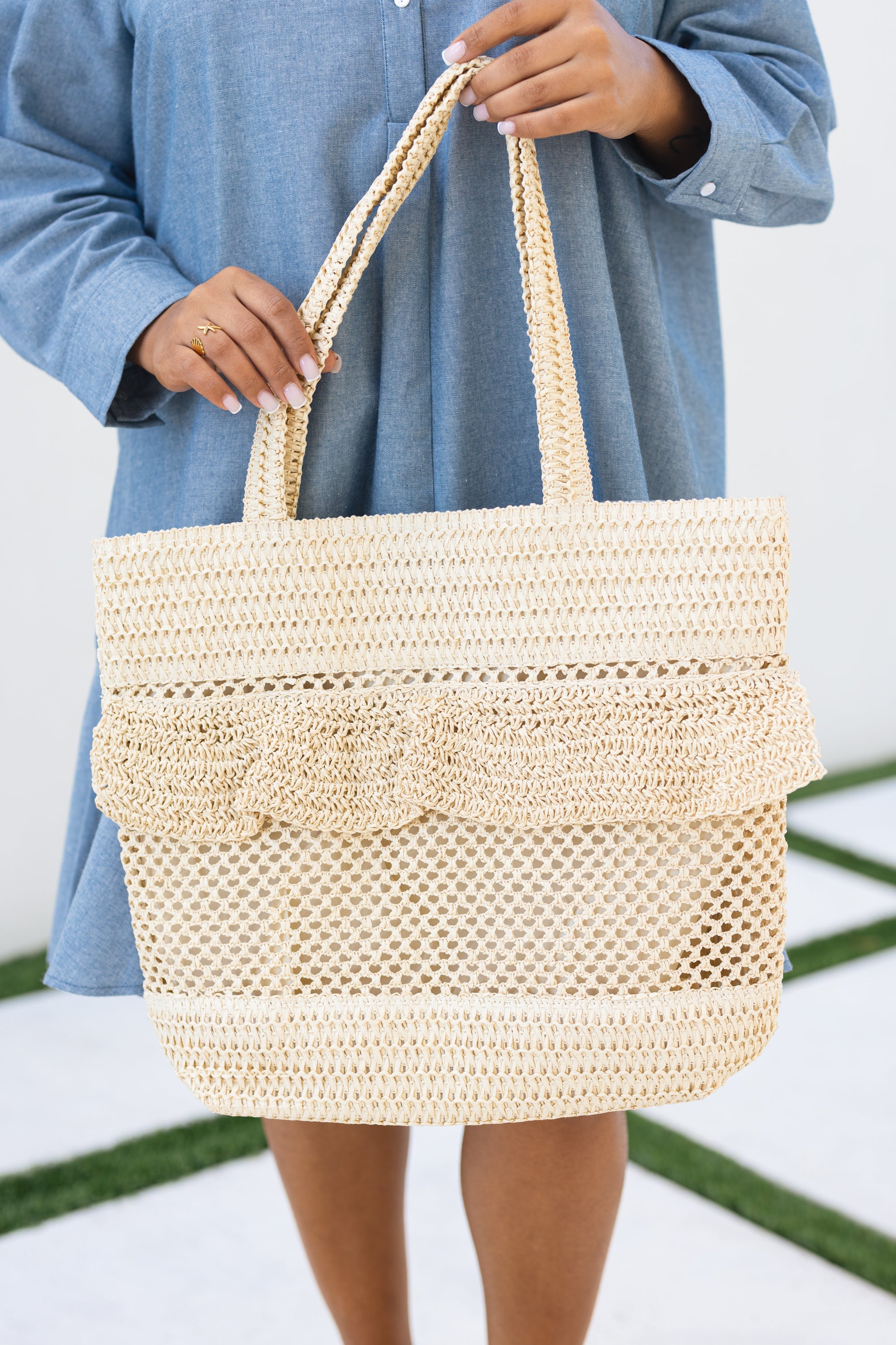 Under The Palm Shade Bag, Beige