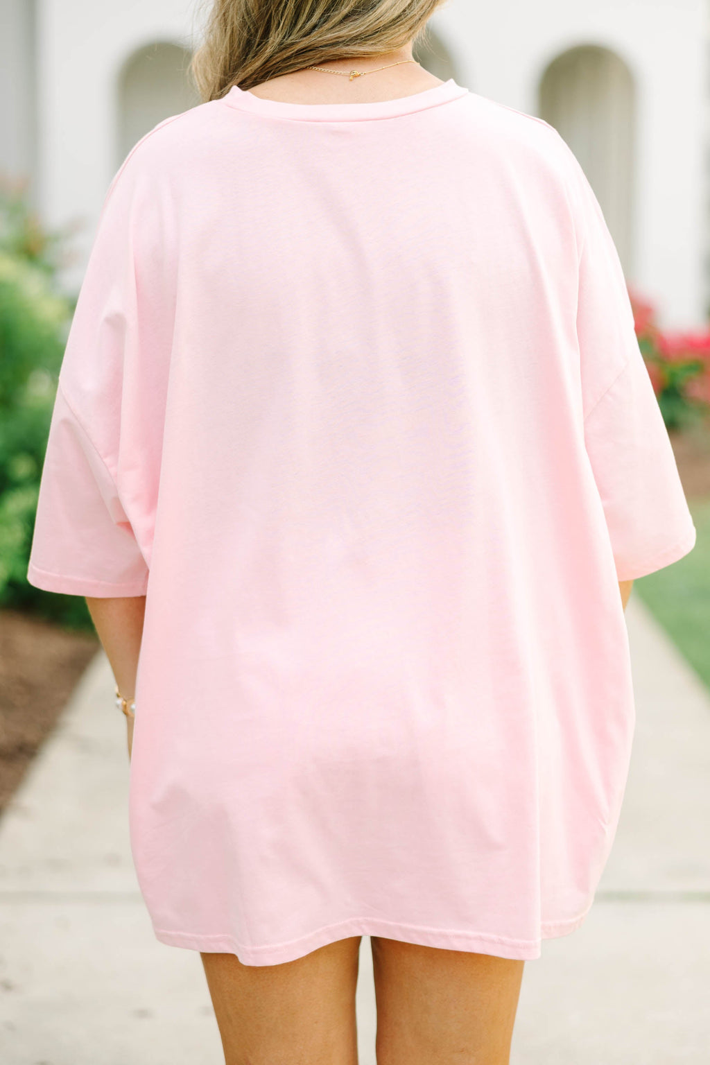 Under the Palm Trees Boyfriend Tee, Dusty Pink