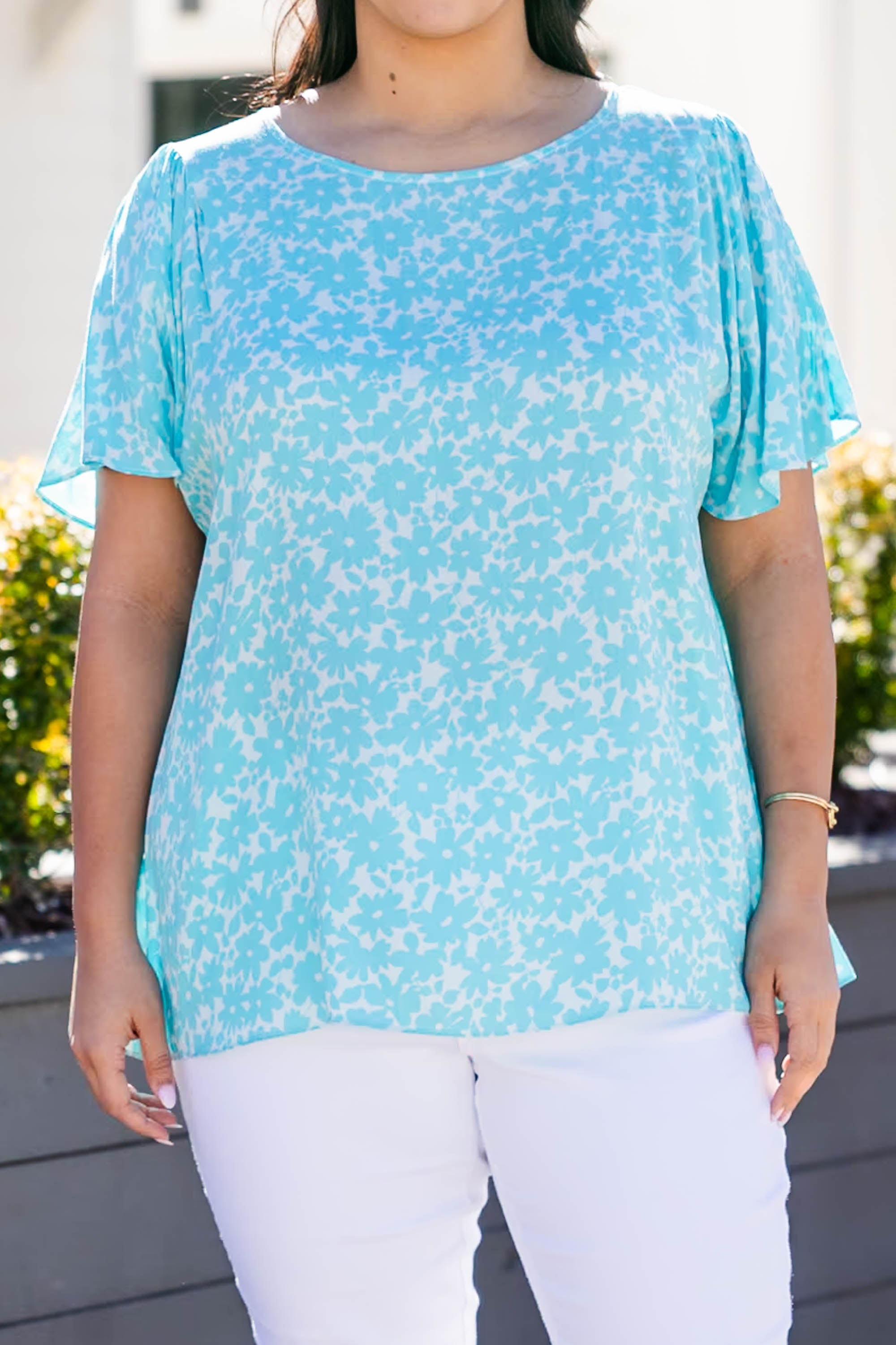 Unspoken Truths Top, Teal